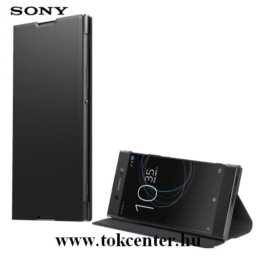 SONY Xperia XA1 Ultra (G3212) Tok álló, bőr (FLIP, oldalra nyíló, asztali tartó funkció) FEKETE (SCSG40_B)