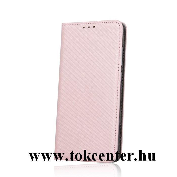 Sony Xperia XA2 rose gold mágneses átlátszó szilikon keretes könyvtok
