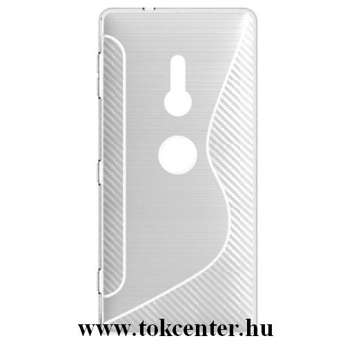SONY Xperia XZ2 (H8266) Telefonvédő gumi / szilikon (S-line, karbonminta) ÁTLÁTSZÓ	