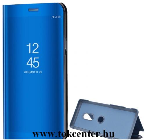 SONY Xperia XZ3 (H9436) Tok álló (aktív flip, oldalra nyíló, asztali tartó funkció, tükrös felület, Mirror View Cover) KÉK	