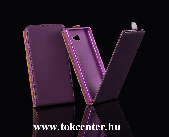 Sony Xperia Z3 Compact D5803 lila szilikon keretes vékony flip tok