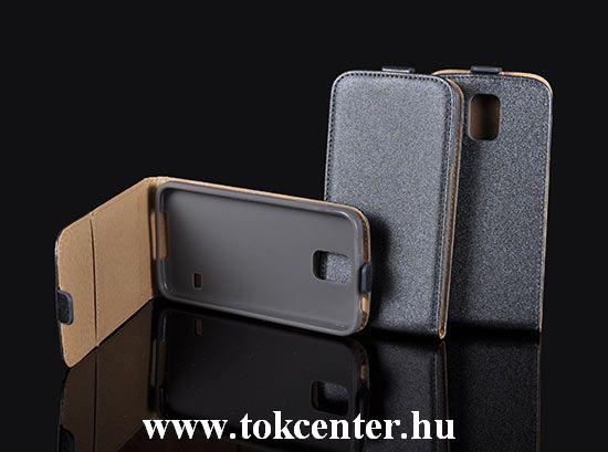 Sony Xperia Z4 grafit szürke szilikon keretes vékony flip tok