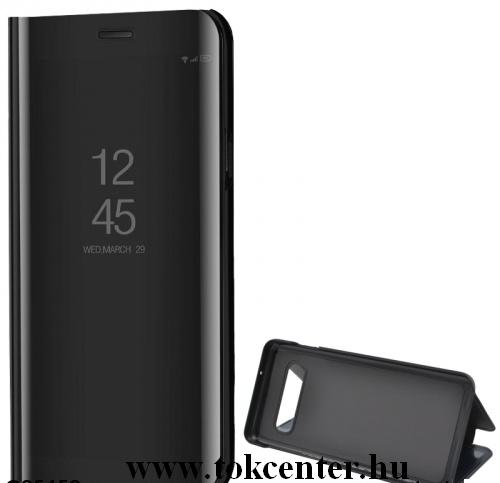 SAMSUNG Galaxy S10e (SM-G970) Tok álló (aktív flip, oldalra nyíló, asztali tartó funkció, tükrös felület, Mirror View Cover) FEKETE	