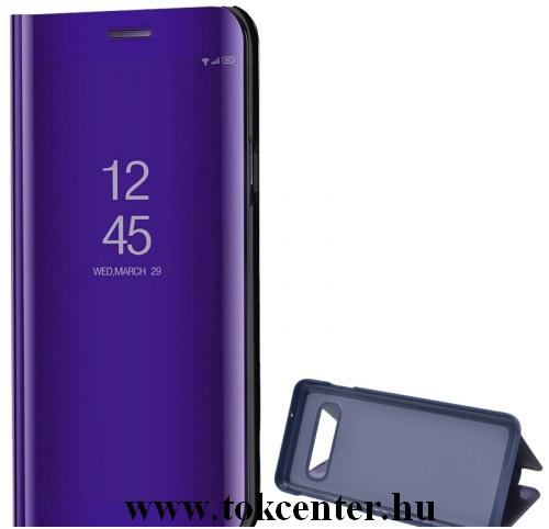 SAMSUNG Galaxy S10e (SM-G970) Tok álló (aktív flip, oldalra nyíló, asztali tartó funkció, tükrös felület, Mirror View Cover) LILA	