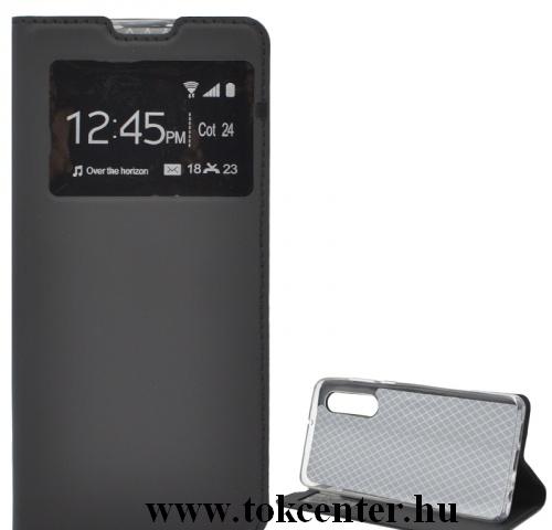 HUAWEI P30 Tok álló, bőr (FLIP, oldalra nyíló, asztali tartó funkció, S-View Cover) FEKETE	