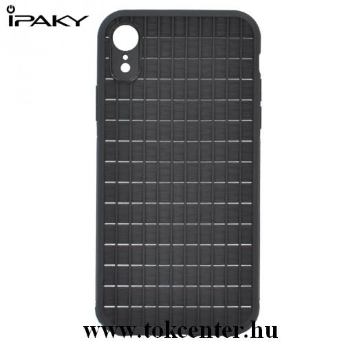 APPLE IPhone XS Max 6.5 IPAKY telefonvédő gumi / szilikon (légáteresztő, rácsminta) FEKETE	