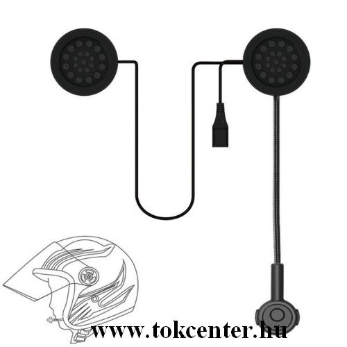 BLUETOOTH fülhallgató bukósisakhoz (mikrofon, tépőzáras) MOTOROS / EXTRÉM SPORTOKHOZ FEKETE	
