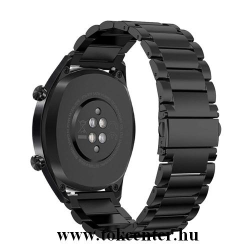 Pótszíj (univerzális, 22 mm, rozsdamentes acél, állítható) FEKETE
