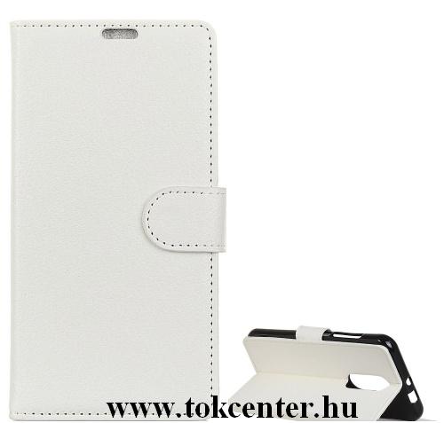 SONY Xperia 1 Tok álló, bőr (FLIP, oldalra nyíló, asztali tartó funkció) FEHÉR	