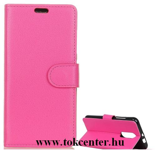 SONY Xperia 1 Tok álló, bőr (FLIP, oldalra nyíló, asztali tartó funkció) RÓZSASZÍN	