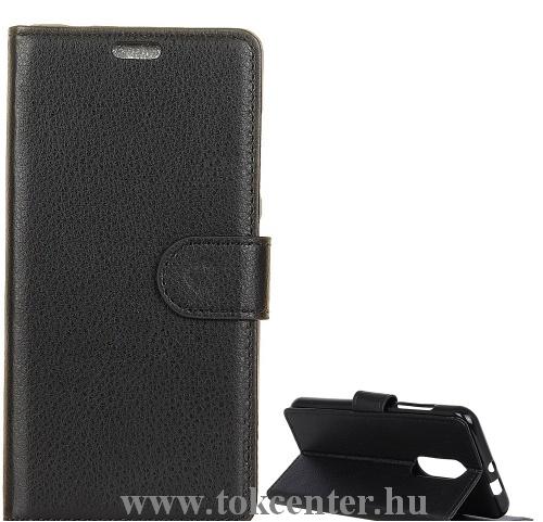 SONY Xperia 1 Tok álló, bőr (FLIP, oldalra nyíló, asztali tartó funkció, prémium) FEKETE	