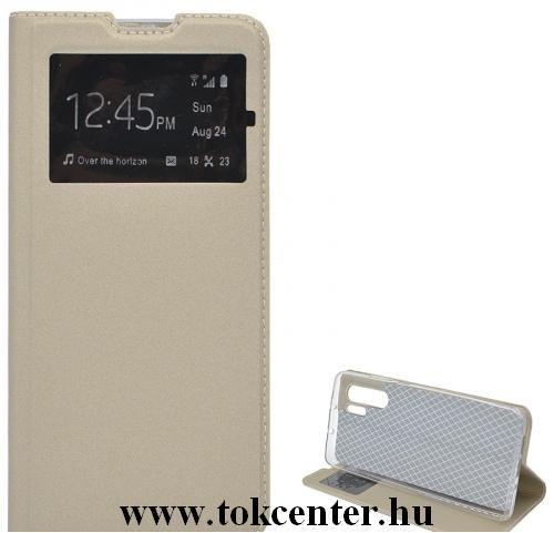 HUAWEI P30 Pro Tok álló, bőr (FLIP, oldalra nyíló, asztali tartó funkció, S-View Cover) ARANY	