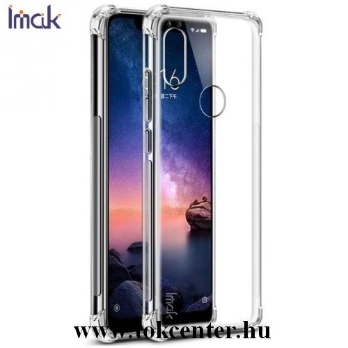 XIAOMI Redmi Note 6 Pro IMAK telefonvédő gumi / szilikon (közepesen ütésálló, légpárnás sarok + képernyővédő fólia) ÁTLÁTSZÓ	