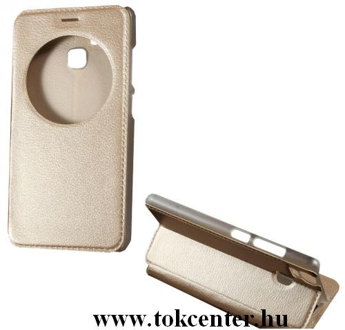 ASUS Zenfone 3 Zoom (ZE553KL) Tok álló, bőr (FLIP, oldalra nyíló, asztali tartó funkció, S-View Cover) ARANY	
