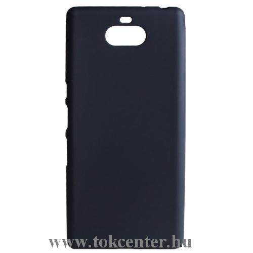 SONY Xperia 10 Plus (L4213) Telefonvédő gumi / szilikon (matt, fényes keret) FEKETE	