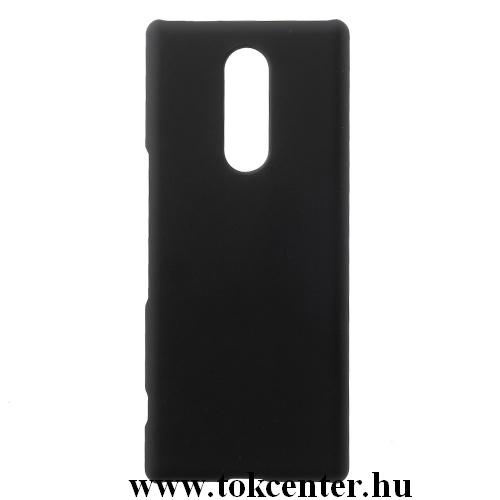 SONY Xperia 1 Műanyag telefonvédő (gumírozott) FEKETE	