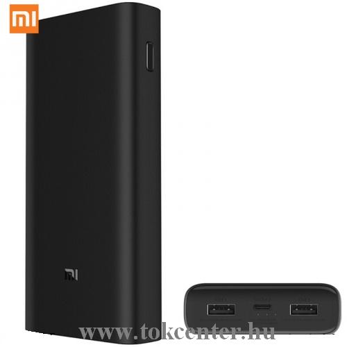 XIAOMI Mi PowerBank 3 hordozható vésztöltő 3x USB aljzat (20000 mAh, 2x 5V/3000mA, Type-C 20V/3000A, gyorstöltés) FEKETE	
