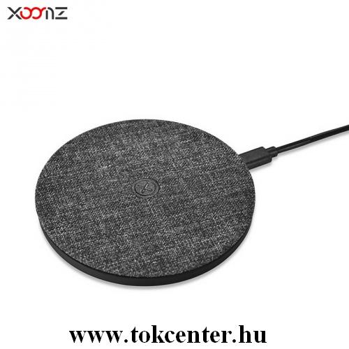 XOOMZ hálózati töltő állomás (vezeték nélküli töltés, QI Wireless, gyorstöltés támogatás, textilbevonat) FEKETE	
