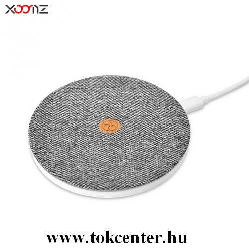 XOOMZ hálózati töltő állomás (vezeték nélküli töltés, QI Wireless, gyorstöltés támogatás, textilbevonat) SZÜRKE	