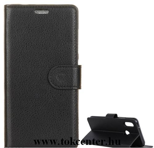 ASUS Zenfone Max (M1) ZB555KL Tok álló, bőr (FLIP, oldalra nyíló, asztali tartó funkció, prémium) FEKETE	