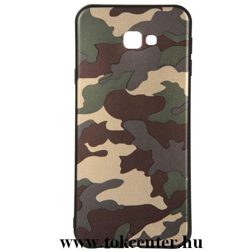 SAMSUNG Galaxy J4 Plus (J415F) Telefonvédő gumi / szilikon (bőrhatás, terepminta) ZÖLD	