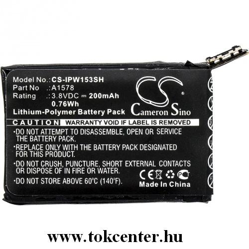 Akku 200 mAh LI-Polymer (belső akku, beépítése szakértelmet igényel!, A1578 kompatibilis) Apple Watch Series 1 38mm	