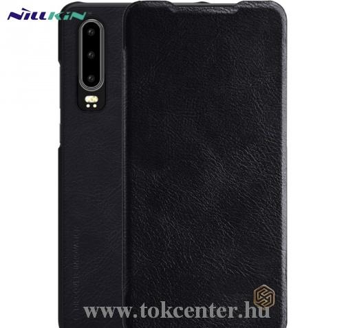 HUAWEI P30 NILLKIN QIN tok álló, bőr (FLIP, oldalra nyíló, bankkártya tartó) FEKETE	