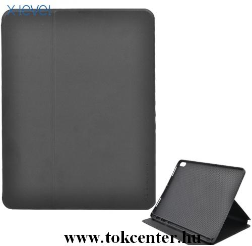 APPLE IPAD Pro 11 (2018) X-LEVEL tok álló, bőr (FLIP, oldalra nyíló, asztali tartó funkció, kamera védelem, Apple Pencil tartó) FEKETE	