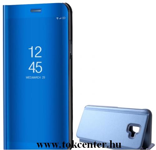 SAMSUNG Galaxy J6 Plus (J610F) Tok álló (aktív flip, oldalra nyíló, asztali tartó funkció, tükrös felület, Mirror View Cover) KÉK	