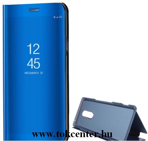 Sony Xperia 1 (J9110) Tok álló (aktív flip, oldalra nyíló, asztali tartó funkció, tükrös felület, Mirror View Case) KÉK	