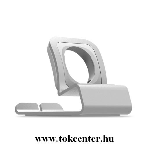 Karóra állvány (alumínium, töltő kialakítás) EZÜST Apple Watch 1 / 2 / 3 / 4 38mm / 40mm/ 42mm / 44mm	