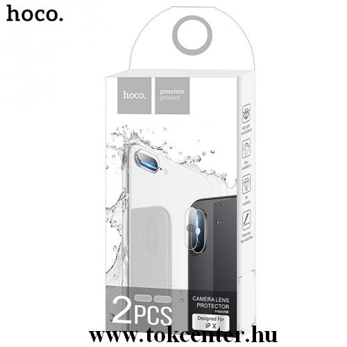 APPLE IPhone X 5.8 /APPLE IPhone XS 5.8 HOCO kamera lencsevédő üveg (2db, flexibilis, karcálló) CLEAR átlátszó	