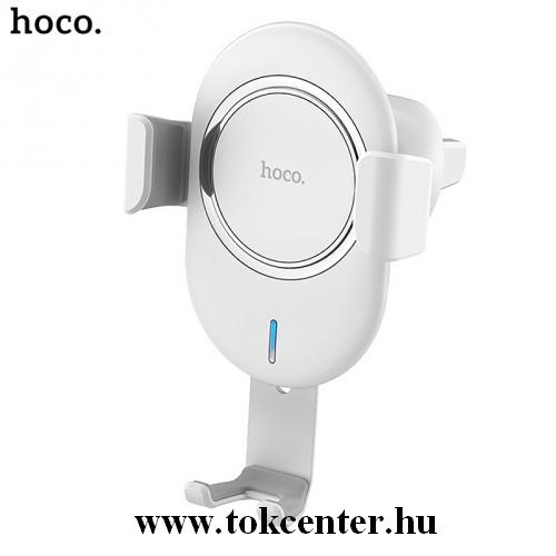 HOCO CW17 autós tartó (szellőzőre, QI Wireless, vezeték nélküli töltés, gyorstöltés támogatás) FEHÉR	