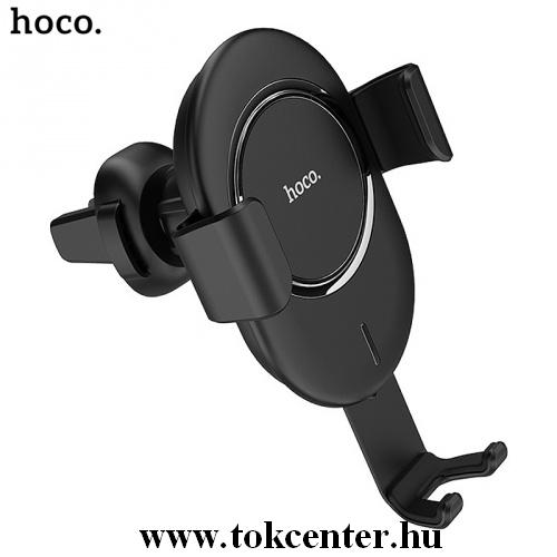 HOCO CW17 autós tartó (szellőzőre, QI Wireless, vezeték nélküli töltés, gyorstöltés támogatás) FEKETE	