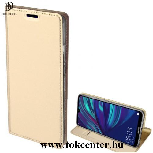 HUAWEI Y7 2019 (Y7 Prime 2019) DUX DUCIS SKIN PRO tok álló, bőr (FLIP, oldalra nyíló, bankkártya tartó, asztali tartó funkció) ARANY	