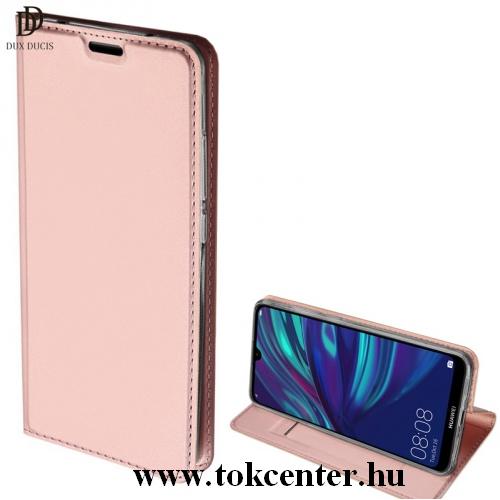 HUAWEI Y7 2019 (Y7 Prime 2019) DUX DUCIS SKIN PRO tok álló, bőr (FLIP, oldalra nyíló, bankkártya tartó, asztali tartó funkció) ROZÉARANY	