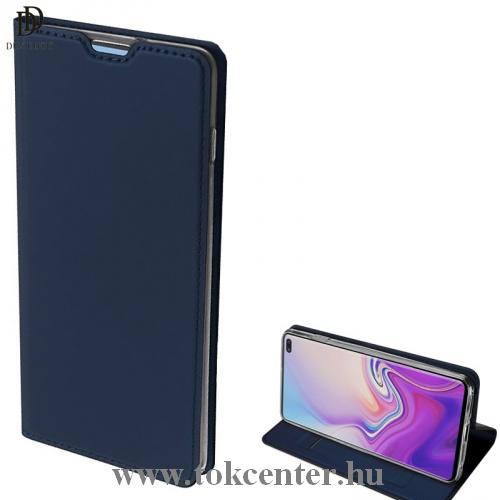 SAMSUNG Galaxy S10 Plus (SM-G975) DUX DUCIS SKIN PRO tok álló, bőr (FLIP, oldalra nyíló, bankkártya tartó, asztali tartó funkció) SÖTÉTKÉK	