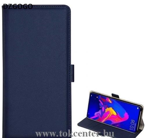 HUAWEI Honor View 20 DZGOGO MILO tok álló, bőr hatású (FLIP, oldalra nyíló, bankkártya tartó, asztali tartó funkció) KÉK