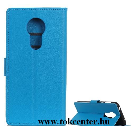 MOTOROLA Moto G7 Power (XT1955) Tok álló, bőr (FLIP, oldalra nyíló, asztali tartó funkció) KÉK	
