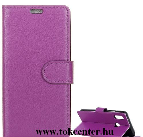 ASUS Zenfone Max (M1) ZB555KL Tok álló, bőr (FLIP, oldalra nyíló, asztali tartó funkció) LILA	