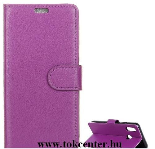 XIAOMI Redmi Note 7 Tok álló, bőr (FLIP, oldalra nyíló, asztali tartó funkció) LILA	