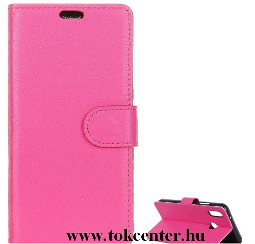 XIAOMI Redmi Note 7 Tok álló, bőr (FLIP, oldalra nyíló, asztali tartó funkció) RÓZSASZÍN	