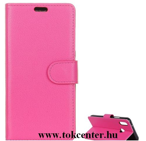 ASUS Zenfone Max (M1) ZB555KL Tok álló, bőr (FLIP, oldalra nyíló, asztali tartó funkció) RÓZSASZÍN	
