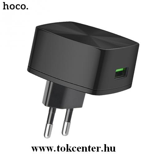 HOCO C26 hálózati töltő USB aljzat (5V / 3400mA, QC 3.0, gyorstöltés támogatás, kábel nélkül) FEKETE	