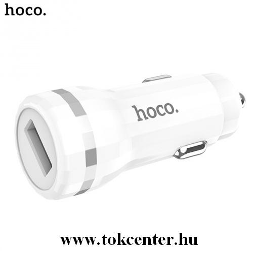 HOCO Z27A szivargyújtó töltő/autós töltő (3,6V / 3000mA, QC 3.0 gyorstöltés támogatás, kábel nélkül) FEHÉR	
