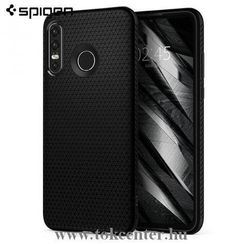 HUAWEI P30 Lite SPIGEN LIQUID AIR telefonvédő gumi / szilikon (háromszög minta) FEKETE	