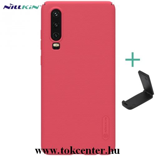 HUAWEI P30 NILLKIN SUPER FROSTED műanyag telefonvédő (gumírozott, érdes felület + asztali tartó) PIROS	