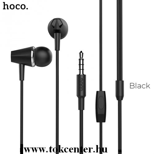 HOCO M34 fülhallgató SZTEREO (3.5mm jack, mikrofon, felvevő gomb) FEKETE	