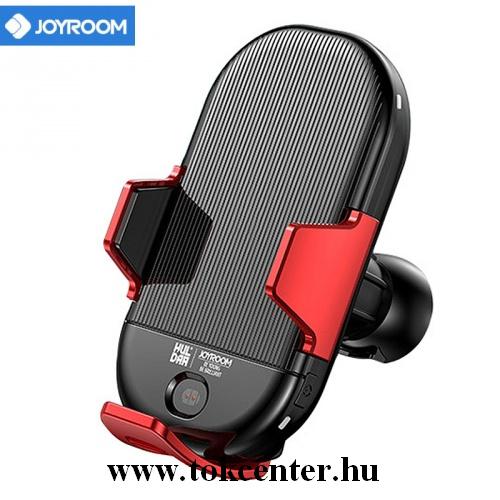 JOYROOM autós tartó (tapadókorongos / szellőrőre, QI Wireless, vezeték nélküli töltés, 10W, szenzor, automata) PIROS	