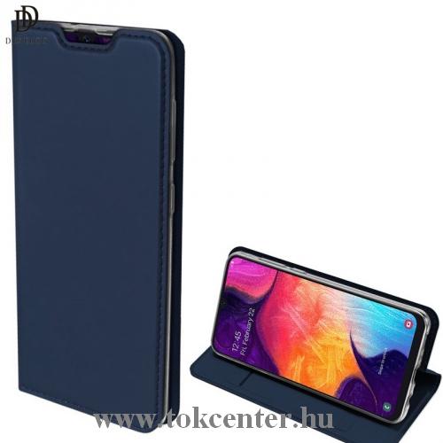 Samsung Galaxy A30s (SM-A307F) /Samsung Galaxy A50 (SM-A505F) DUX DUCIS SKIN PRO tok álló, bőr (FLIP, oldalra nyíló, bankkártya tartó, asztali tartó funkció) SÖTÉTKÉK	